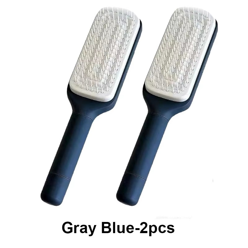 Self-Cleaning Hairbrush Retractable Bristle Hair Brush Anti-Static Sclap Massage Comb One-Key Hair Loss Airbag Hair Removal Comb