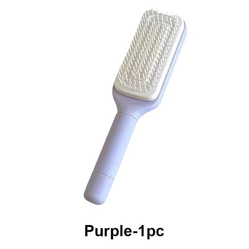 Self-Cleaning Hairbrush Retractable Bristle Hair Brush Anti-Static Sclap Massage Comb One-Key Hair Loss Airbag Hair Removal Comb