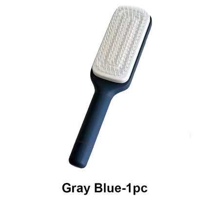 Self-Cleaning Hairbrush Retractable Bristle Hair Brush Anti-Static Sclap Massage Comb One-Key Hair Loss Airbag Hair Removal Comb